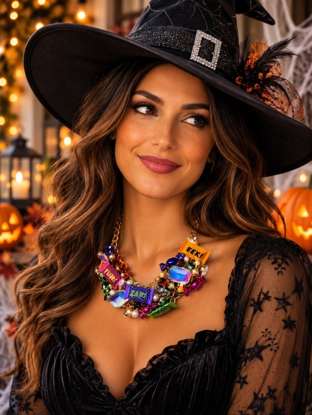 Betsey Betsy Johnson Ghoul Friends Glow In The Dark Halloween Candy Necklace NEW